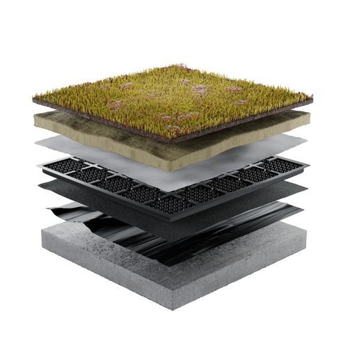 Flat green roof system - PREMIUM HIGH 25 SYSTEM - Urbanscape - for flat roof / waterproof / drainage