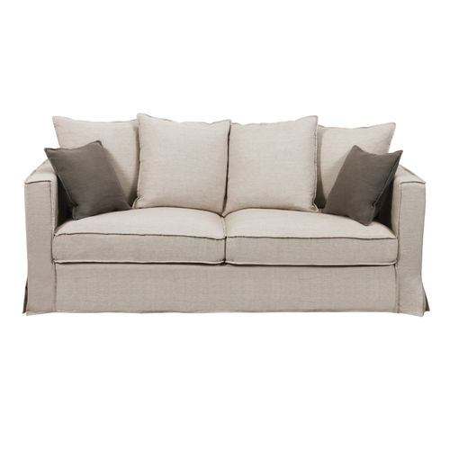 Sofa bed - NOMADE - MOULINS - contemporary / linen / with removable cover