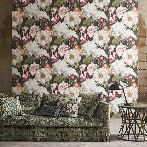 Interior wall-covering - HERBARIA - BLACK EDITION - vinyl / printed / embossed