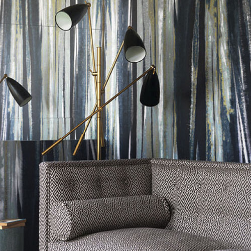 Interior wall-covering - ASTRATTO : VIRIDIS - BLACK EDITION - vinyl / printed / home