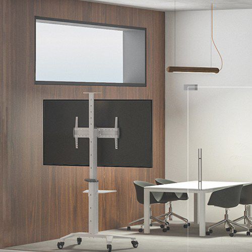 Contemporary TV stand - TT12 - LUMI LEGEND CORP. - on casters / aluminum / commercial