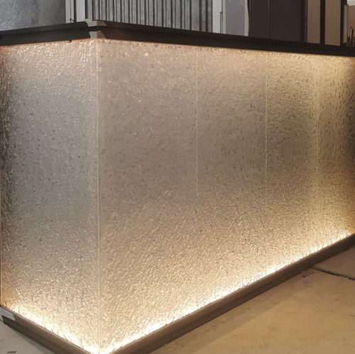 Safety glass panel - R23Y220 - Rahmen (Asia) Limited - tempered / sandblasted / for interior