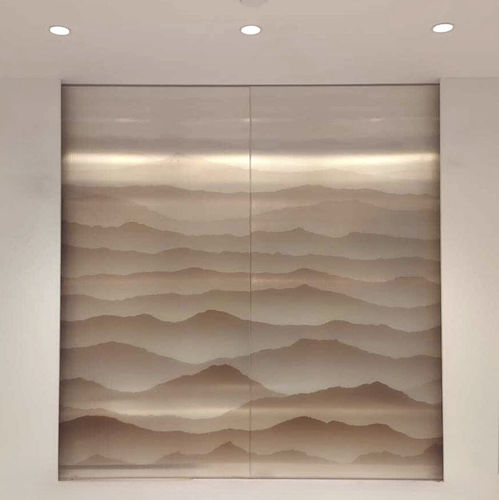 Safety glass panel - R24082BYD3M2 - Rahmen (Asia) Limited - laminated / textured / for interior