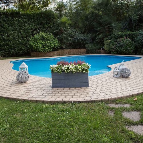 Aluminum planter - DOLOMITE GREY - Regart - rectangular / custom / handmade