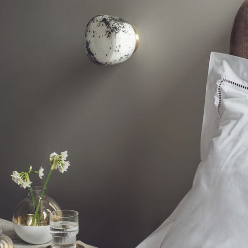 Contemporary wall light - ORLA SMALL - Heathfield and Comapny - indoor / brass / glass