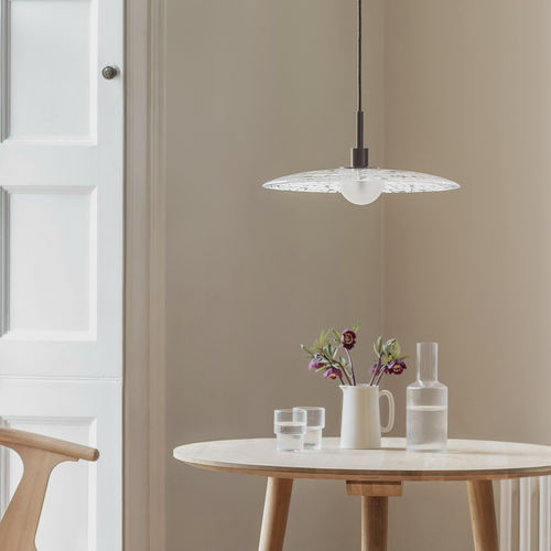 Pendant lamp - COSMO WHITE & DARK - Heathfield and Comapny - brass / glass / contemporary