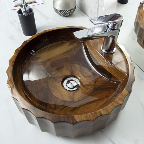 Countertop washbasin - ROMAN  - Ambivalent Design - wooden / custom / customizable