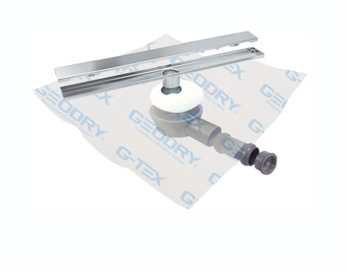 Stainless steel floor drain - AQUA-GO LINEAR - GEODRY - for shower / grated / with horizontal outlet