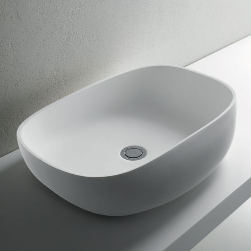 Free-standing washbasin - MELT LIGHT - BRERA - stone / acrylic / oval