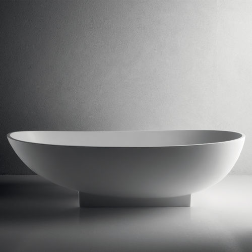Oval bathtub - CONCA V - BRERA - freestanding / composite / white