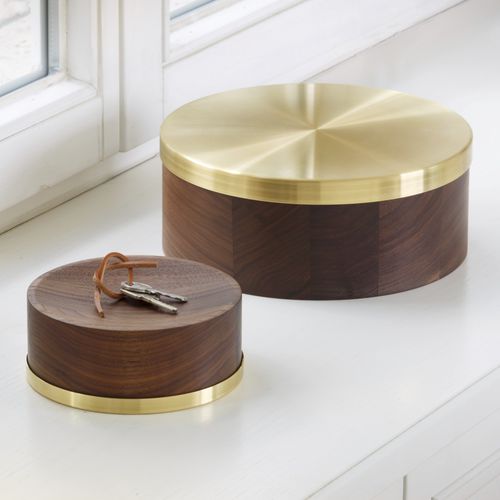 Bowl with lid - DEN - favius - oak / walnut / solid wood