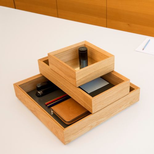 Oak storage box - TIDY - favius - powder-coated steel / bathroom