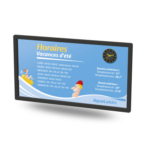 Fixed monitor - AQUASTYLE  - Bodet Time - LCD / widescreen / full-color