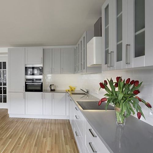 Engineered stone countertop - HARMONIA YOSEMITE - Technistone a.s. - kitchen / gray / polished
