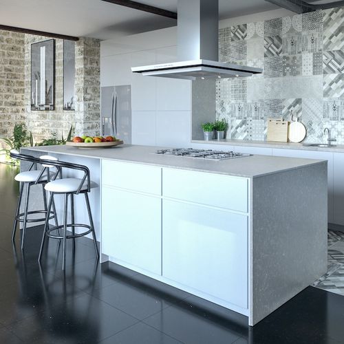 Engineered stone countertop - NOBLE PRO CLOUD - Technistone a.s. - kitchen / polished / square edge