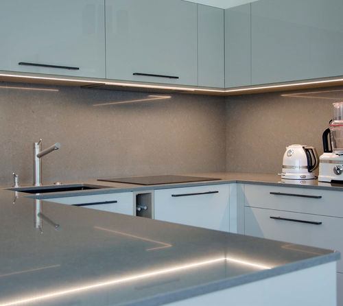Engineered stone countertop - NOBLE DESIREE GREY - Technistone a.s. - kitchen / gray / polished