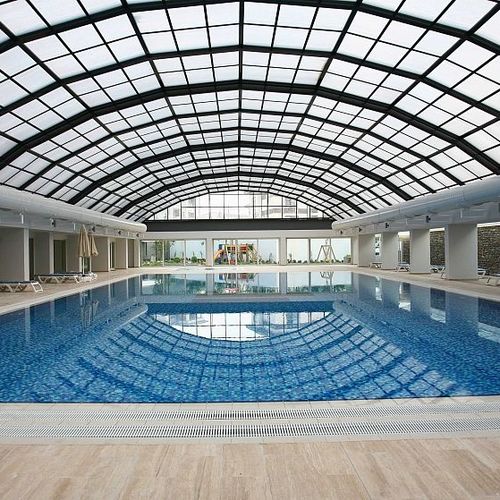 Aluminum glass roof - CLEARSKY - Evergreen Solutions - polycarbonate / motorized / retractable