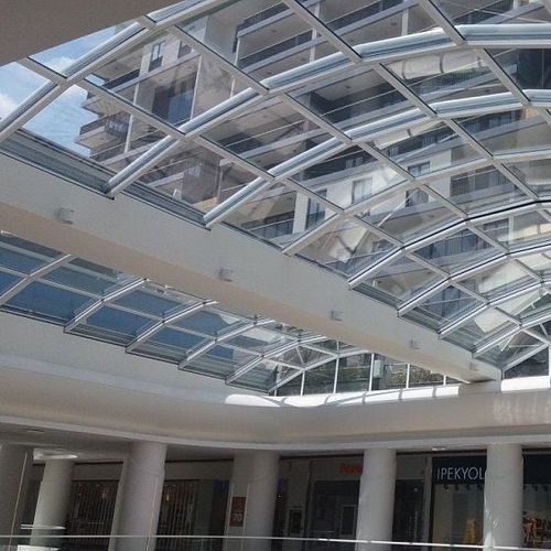 Aluminum glass roof - CLEARSKY - Evergreen Solutions - steel / motorized / double-glazed