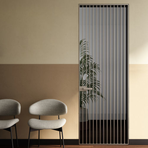 Flush door - RI-TRAIT 8B - ALBED - interior / aluminum / security glass