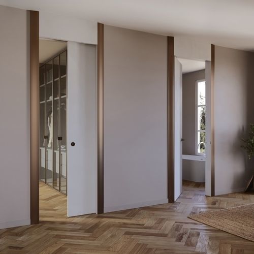 Interior door - MORBIDA - ALBED - aluminum / security glass / swing