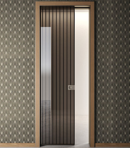 Interior door - RI-TRAIT 8B - ALBED - aluminum / glass / pocket