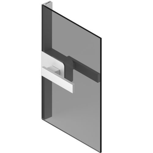 Partition with glass panel - RI-TRAIT - ALBED - sliding / glass / aluminum