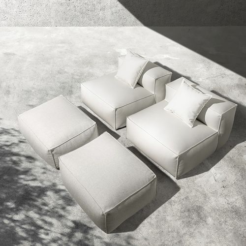 Contemporary pouf - Mediterraneo - GART - fabric / rectangular / modular