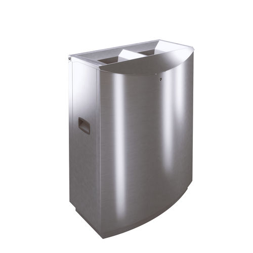 Recycling bin - FFW2 - AUWEKO GmbH - stainless steel / brushed stainless steel / fireproof