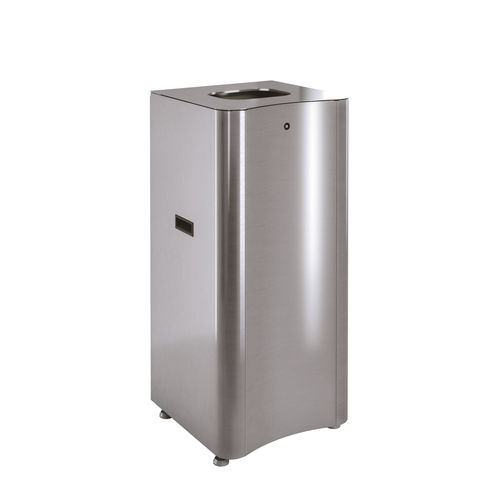 Stainless steel trash can - Elegance 1 - AUWEKO GmbH - brushed stainless steel / without lid / indoor