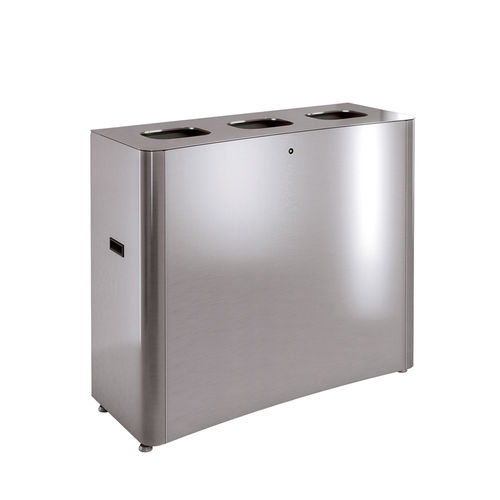Recycling bin - Elegance 3 - AUWEKO GmbH - stainless steel / brushed stainless steel / without lid