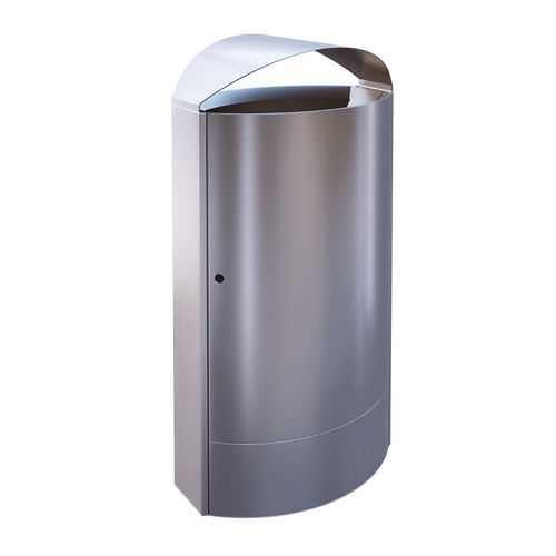Public trash can - 60231 - AUWEKO GmbH - stainless steel / brushed stainless steel / vandal-proof
