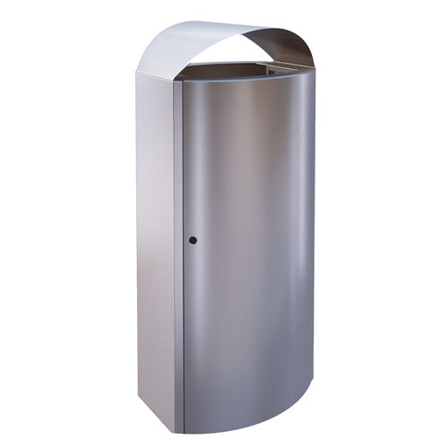 Public trash can - 60731 - AUWEKO GmbH - stainless steel / brushed stainless steel / vandal-proof