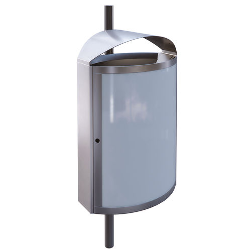 Public trash can - 61131 - AUWEKO GmbH - hanging / stainless steel / brushed stainless steel