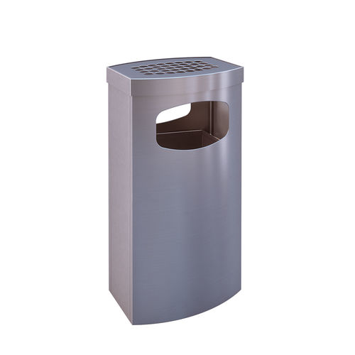 Public trash can - TK-11 - AUWEKO GmbH - galvanised steel / stainless steel / brushed stainless steel