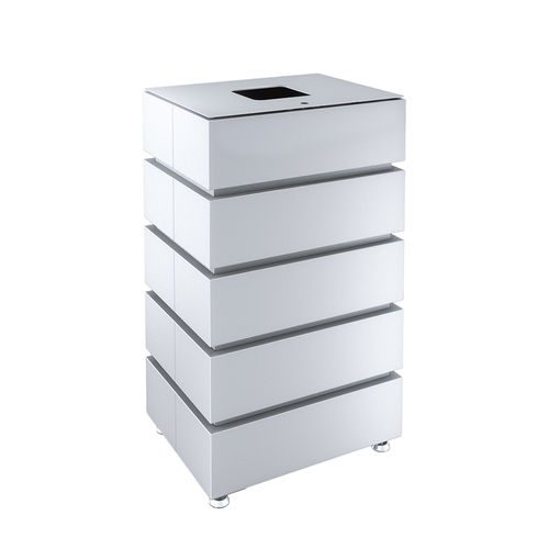 Galvanised steel trash can - Quadro-Terra - AUWEKO GmbH - stainless steel / brushed stainless steel / outdoor