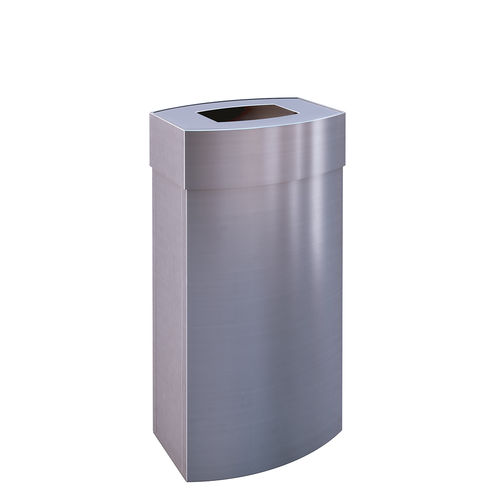 Stainless steel waste paper basket - TP11 - AUWEKO GmbH - brushed stainless steel