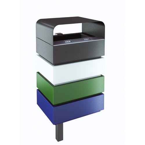 Public trash can - Quadro - AUWEKO GmbH - floor-standing / hanging / galvanised steel