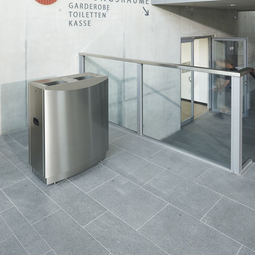 Public trash can - FFJ2 - AUWEKO GmbH - recycling / stainless steel / brushed stainless steel