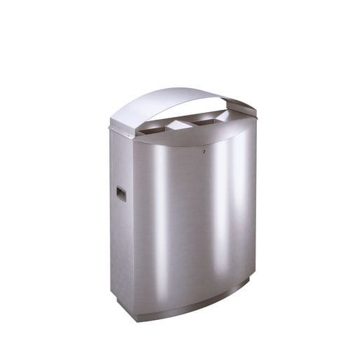 Public trash can - FF2D - AUWEKO GmbH - recycling / stainless steel / brushed stainless steel