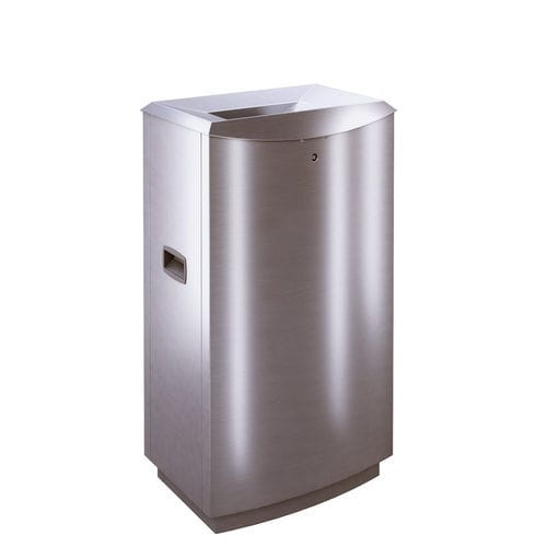 Stainless steel trash can - FFJ1 - AUWEKO GmbH - brushed stainless steel / fireproof / vandal-proof