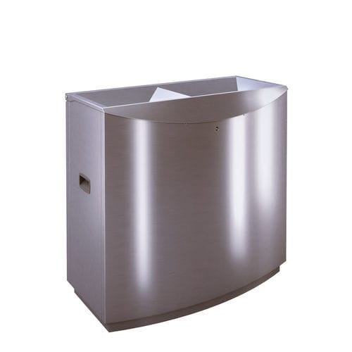 Public trash can - FFWJ2 - AUWEKO GmbH - self-supporting / stainless steel / brushed stainless steel