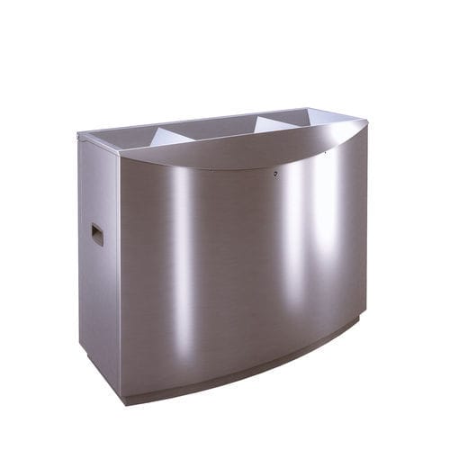 Public trash can - FFWJ3 - AUWEKO GmbH - self-supporting / stainless steel / brushed stainless steel