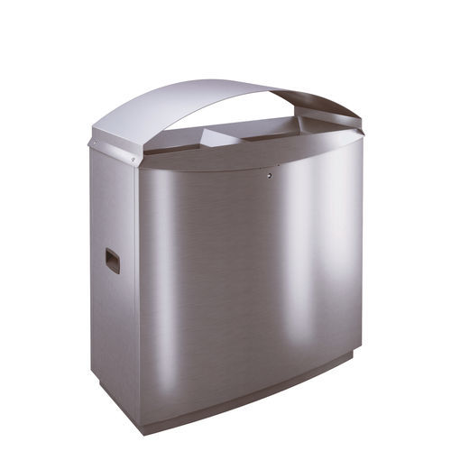 Public trash can - FFJ2D - AUWEKO GmbH - self-supporting / stainless steel / brushed stainless steel