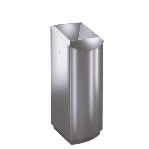 Public trash can - Metro-S1 - AUWEKO GmbH - self-supporting / stainless steel / brushed stainless steel