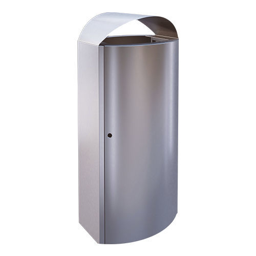 Public trash can - 60832 - AUWEKO GmbH - stainless steel / brushed stainless steel / with built-in ashtray