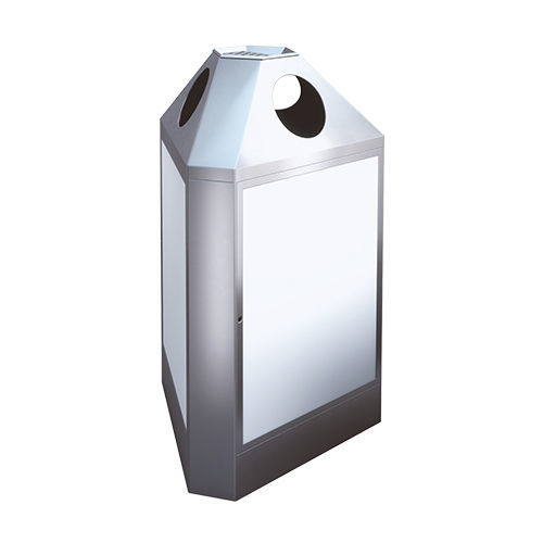 Public trash can - B1/B3 - AUWEKO GmbH - stainless steel / brushed stainless steel / polyethylene