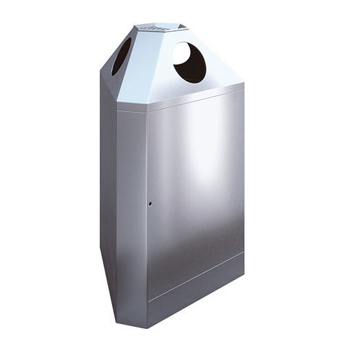 Public trash can - BS1-BS3 - AUWEKO GmbH - recycling / stainless steel / brushed stainless steel