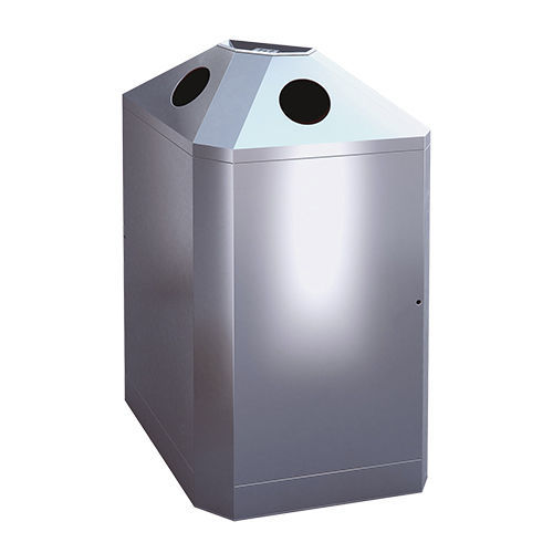 Public trash can - BS2 - AUWEKO GmbH - stainless steel / brushed stainless steel / recycling