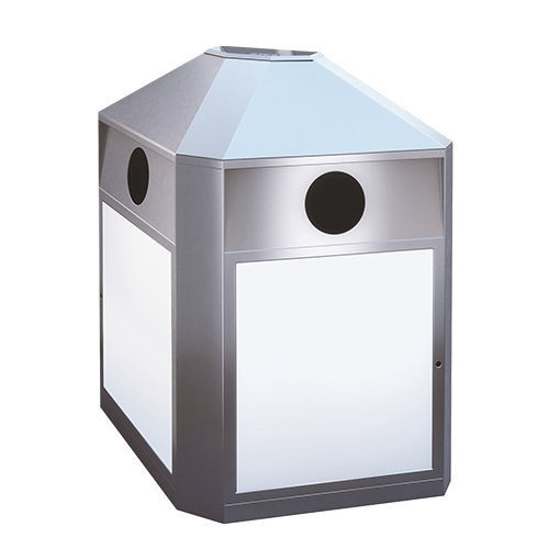 Public trash can - R2 - AUWEKO GmbH - recycling / stainless steel / brushed stainless steel