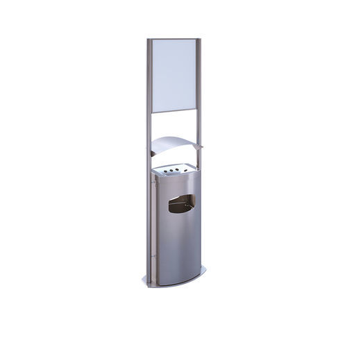 Public trash can - TKDA-11-DB - AUWEKO GmbH - galvanised steel / stainless steel / brushed stainless steel